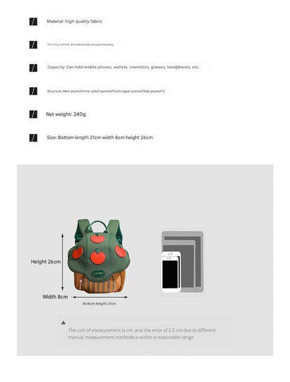Green Baby Travel Cartoon Light Travel Bag - Cute 21x8x26cm Light Bag 240g Suitable for Daily Use Tristar Online