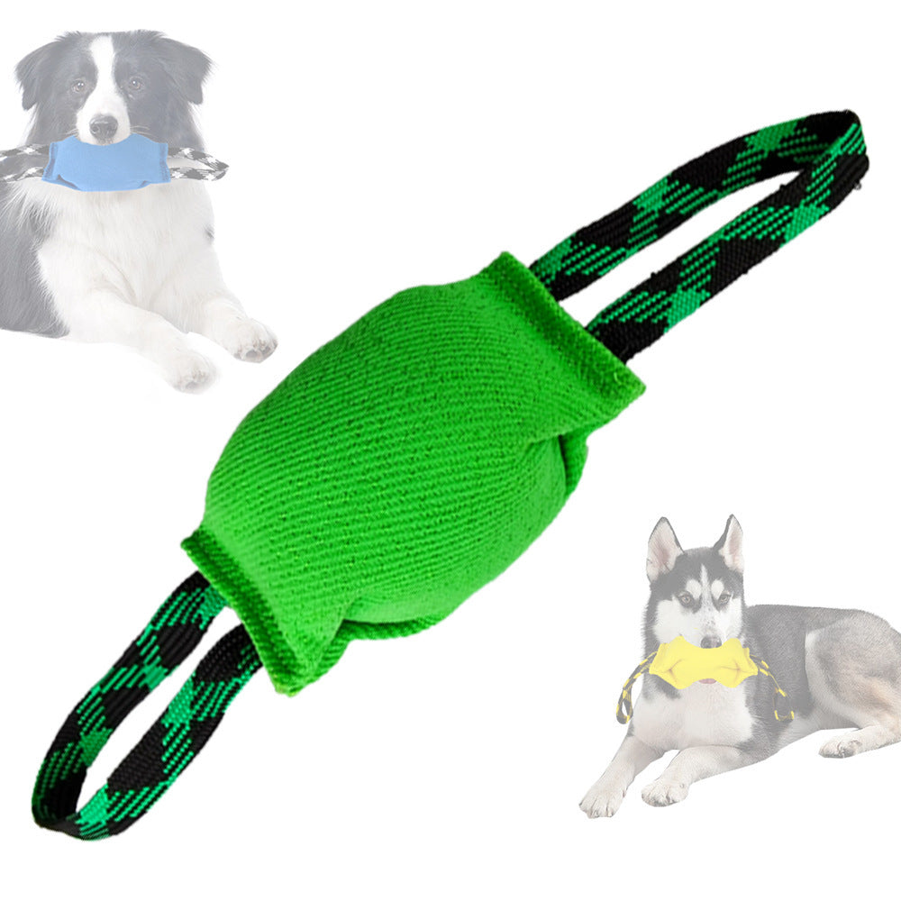 Green Durable Dog Tug Toy with 2 Handles - Interactive Bite Pillow for Training & Tug of War Tristar Online