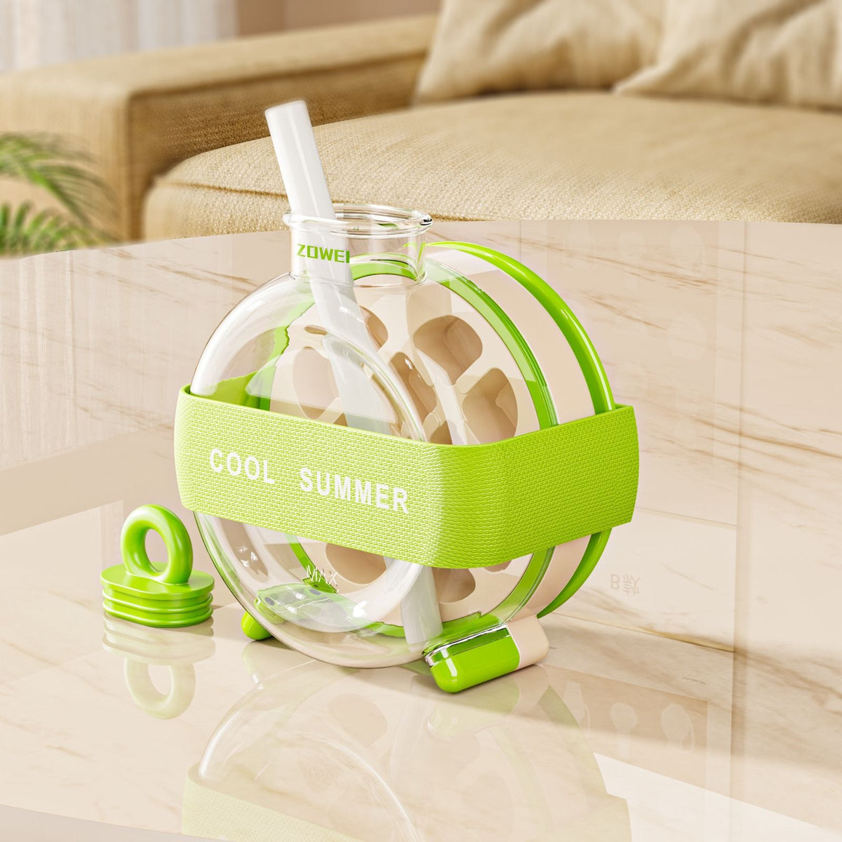 Green Portable Press-Release Ice Cube Maker Bottle - Makes 12 Cubes, Doubles as Bottle Tristar Online