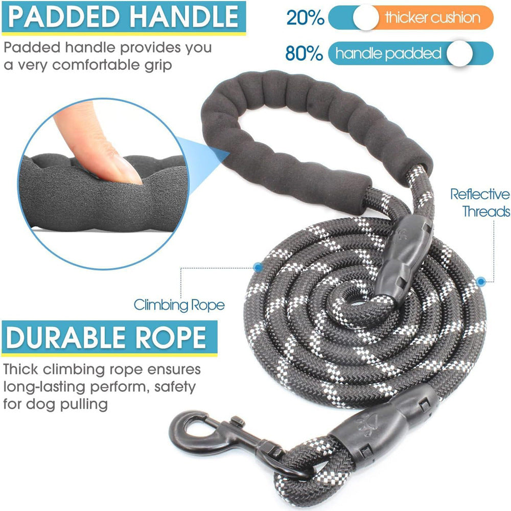 Grey 3-in-1 Tangle-Free Dog Leash for 1-3 Dogs - Heavy Duty Bungee Coupler with Reflective Stitching & Padded Handle Tristar Online
