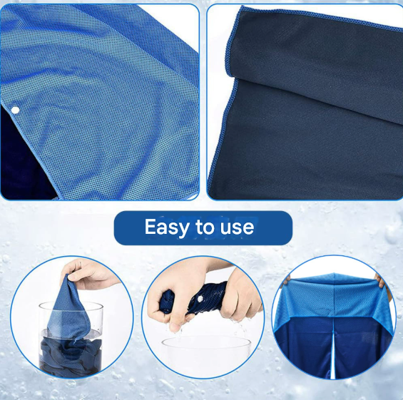 Grey 5-Pack Instant Cooling Towel Set - UPF Sun Protection Hooded Ice Towels for Sports & Outdoor Activities Tristar Online