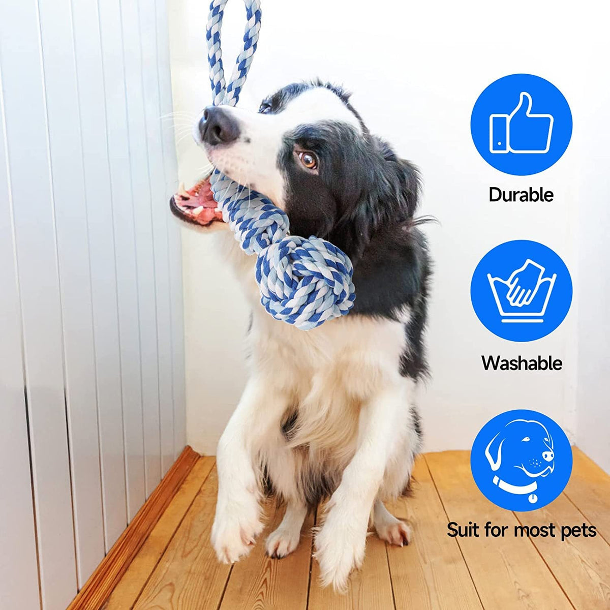 Grey And Colored Cotton Balls Interactive Bungee Dog Tug Toy - Hanging Rope Ball for Solo Play & Exercise Tristar Online