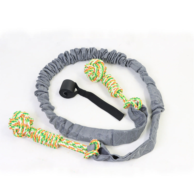 Grey And Colored Cotton Balls Interactive Bungee Dog Tug Toy - Hanging Rope Ball for Solo Play & Exercise Tristar Online