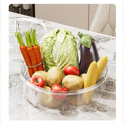 Grey And Silver Snap Button Elegant Compartment Serving Tray with Lid - Versatile Snack, Fruit & Candy Box Tristar Online