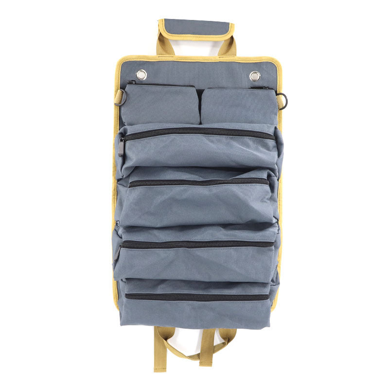 Grey Heavy Duty Roll-Up Tool Bag Organizer - Waterproof Oxford Fabric Pouch with Multiple Pockets Tristar Online