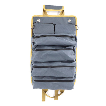 Grey Heavy Duty Roll-Up Tool Bag Organizer - Waterproof Oxford Fabric Pouch with Multiple Pockets Tristar Online