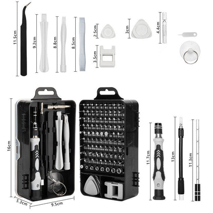 Grey Professional 115-in-1 Precision Screwdriver Set - Magnetic Repair Tool Kit for PC, Laptop, Phone & Electronics Tristar Online