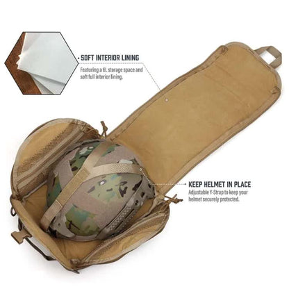Grey Tactical Helmet Bag & Utility Pouch - Padded MOLLE Gear Storage Carrier Tristar Online