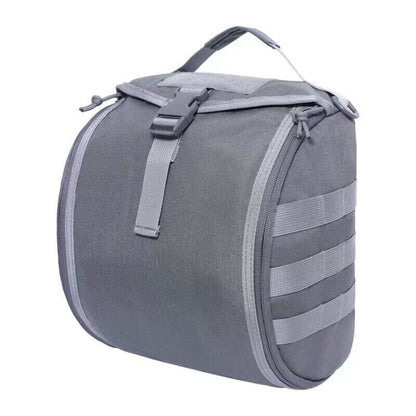 Grey Tactical Helmet Bag & Utility Pouch - Padded MOLLE Gear Storage Carrier Tristar Online