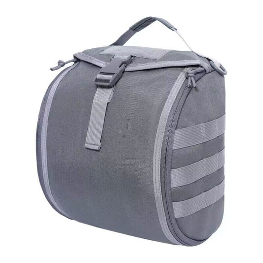 Grey Tactical Helmet Bag & Utility Pouch - Padded MOLLE Gear Storage Carrier Tristar Online