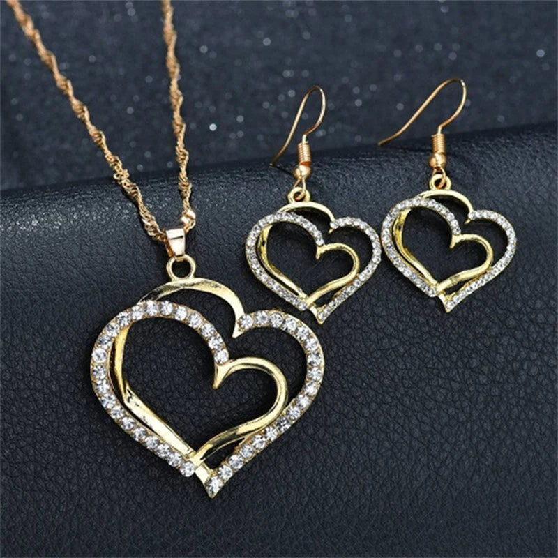 Heart Shaped Rhinestone Jewelry Set for Women Tristar Online