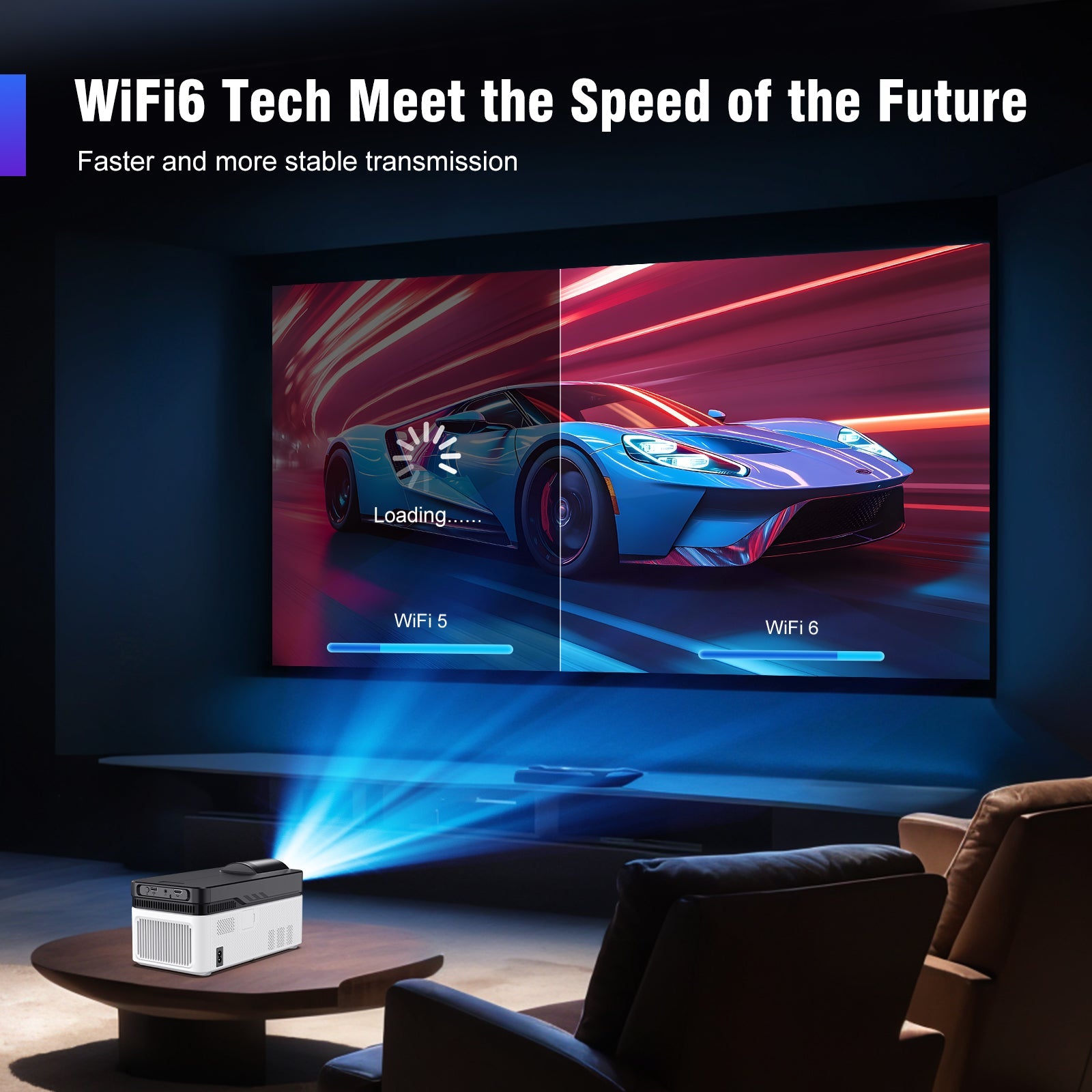 Ultra short throw design of the HY450 projector