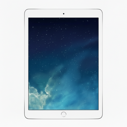 Refurbished iPad Air (Space Gray) – display on, body clean, camera and ports visible