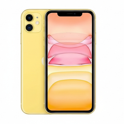 Refurbished iPhone 11 64GB – flat-lay front/back view, no visible marks