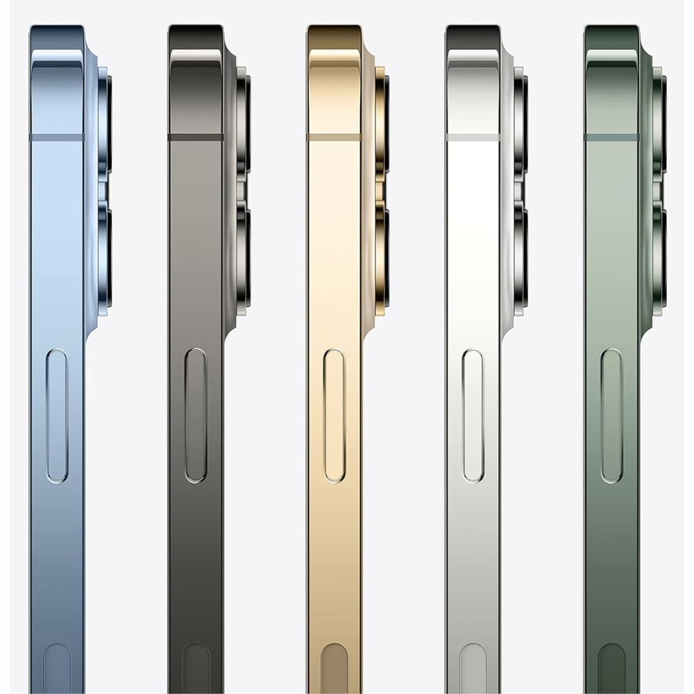 Refurbished iPhone 13 Pro Max 128 GB Green – front view showing sleek finish and no blemishes