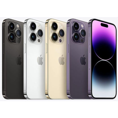 Refurbished & unlocked iPhone 14 Pro Max Purple – rear camera cluster shown