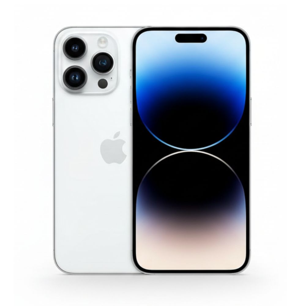 Unlocked refurbished iPhone 14 Pro Max – showing side profile, metal edges