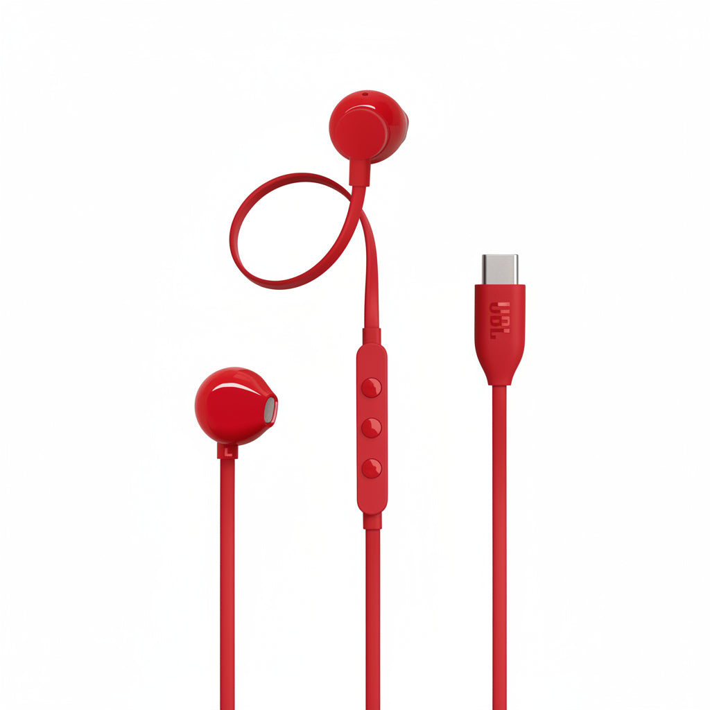JBL Tune 350C USB-C Wired Earphones  - Black, Blue, Red, White