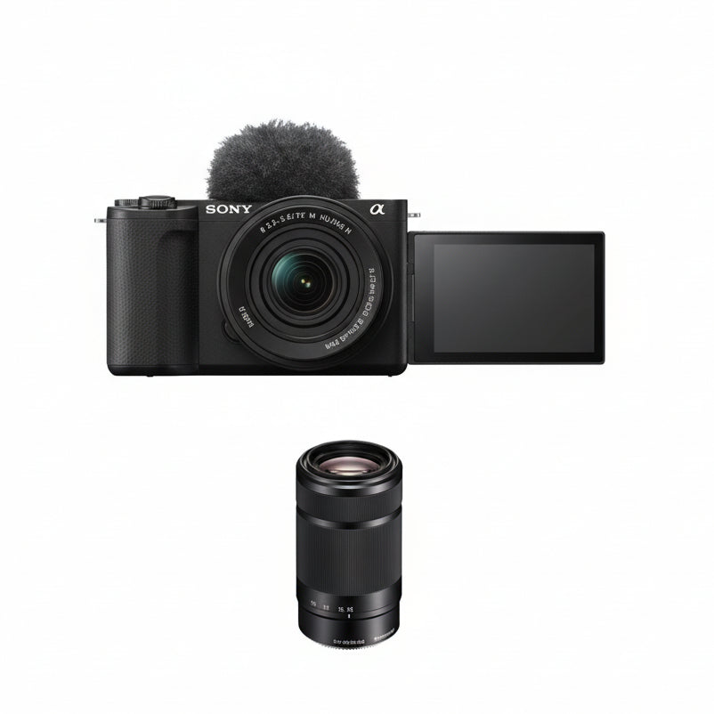 Sony ZV-E10 II Mirrorless Camera with 16–50mm II and 55–210mm Lens (ZV-E10M2X) – Black