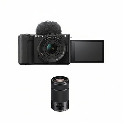Sony ZV-E10 II Mirrorless Camera with 16–50mm II and 55–210mm Lens (ZV-E10M2X) – Black