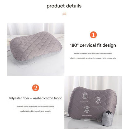 Inflatable Camping Pillow - Lightweight 46x32x12cm Travel Pillow 180g in Orange Tristar Online