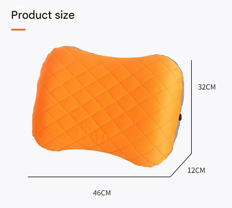 Inflatable Camping Pillow - Lightweight 46x32x12cm Travel Pillow 180g in Orange Tristar Online
