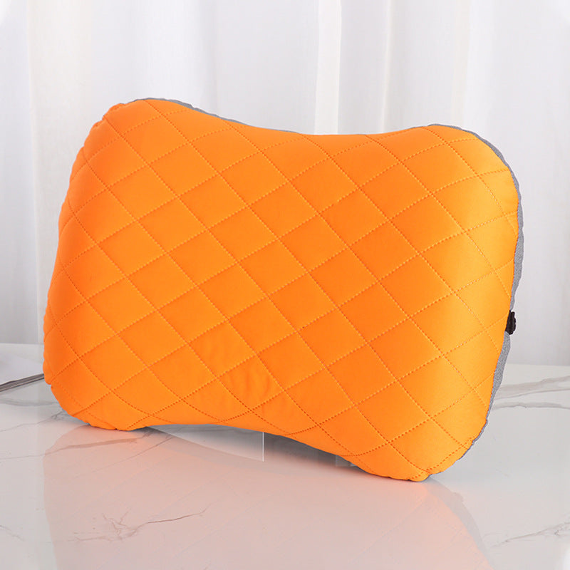 Inflatable Camping Pillow - Lightweight 46x32x12cm Travel Pillow 180g in Orange Tristar Online