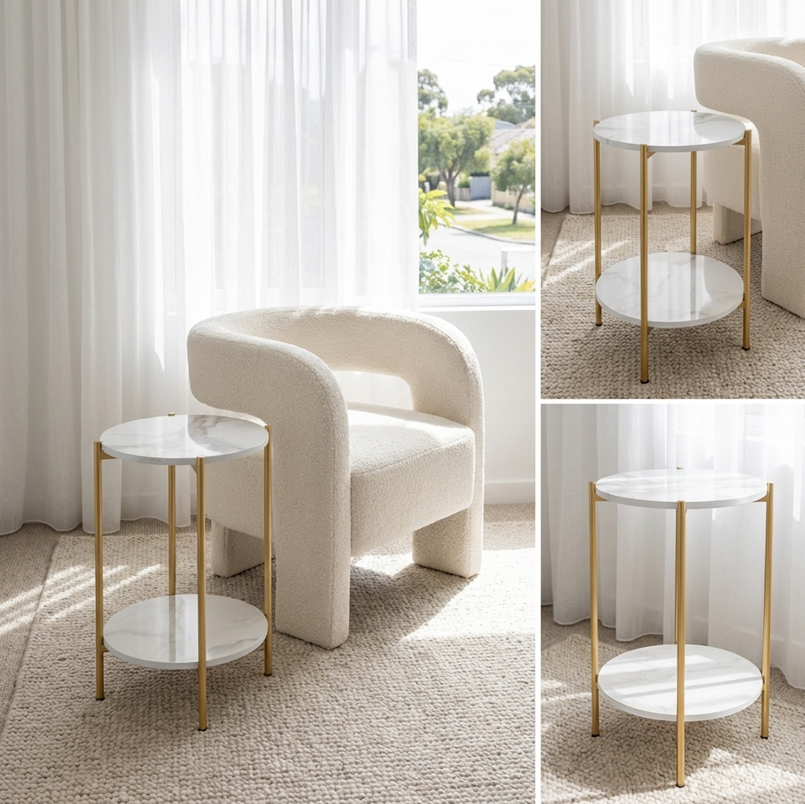 Interior Ave - Alba Gold Side Table