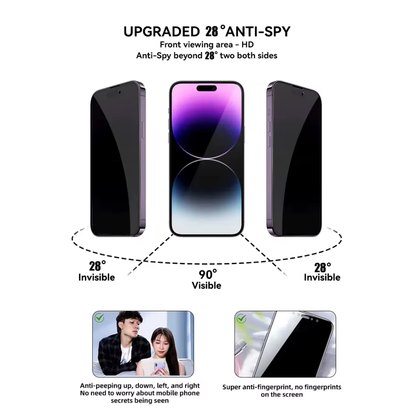 Tristar Privacy Tempered Glass Compatible with iPhone 11 to 17 Anti Spy Protection