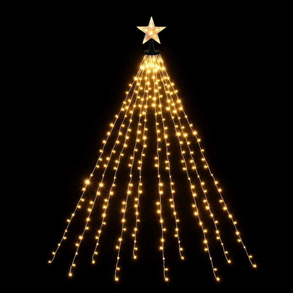 Jingle Jollys 2.5M Christmas Lights Waterfall String Light 300 LED Star Topper