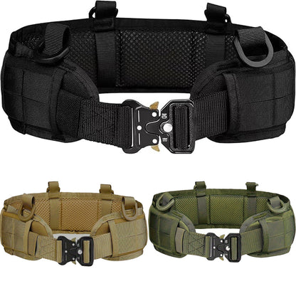 Khaki Adjustable Tactical Battle Belt Set - Padded MOLLE Outer & Nylon Inner Belt Tristar Online