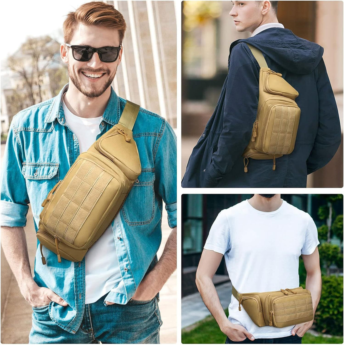 Khaki Rugged Tactical Waist Pack - MOLLE Outdoor Fanny Bag for Hiking Cycling & Travel Tristar Online