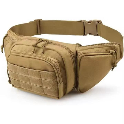 Khaki Rugged Tactical Waist Pack - MOLLE Outdoor Fanny Bag for Hiking Cycling & Travel Tristar Online