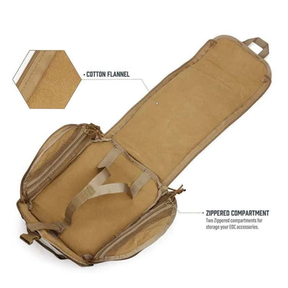 Khaki Tactical Helmet Bag & Utility Pouch - Padded MOLLE Gear Storage Carrier Tristar Online