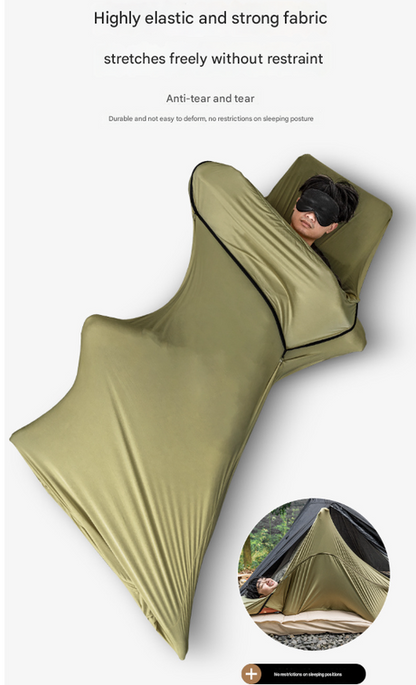 Khaki Ultra-Stretch Sleeping Bag Liner - Portable & Lightweight Envelope Sleep Sack for Camping & Travel Tristar Online