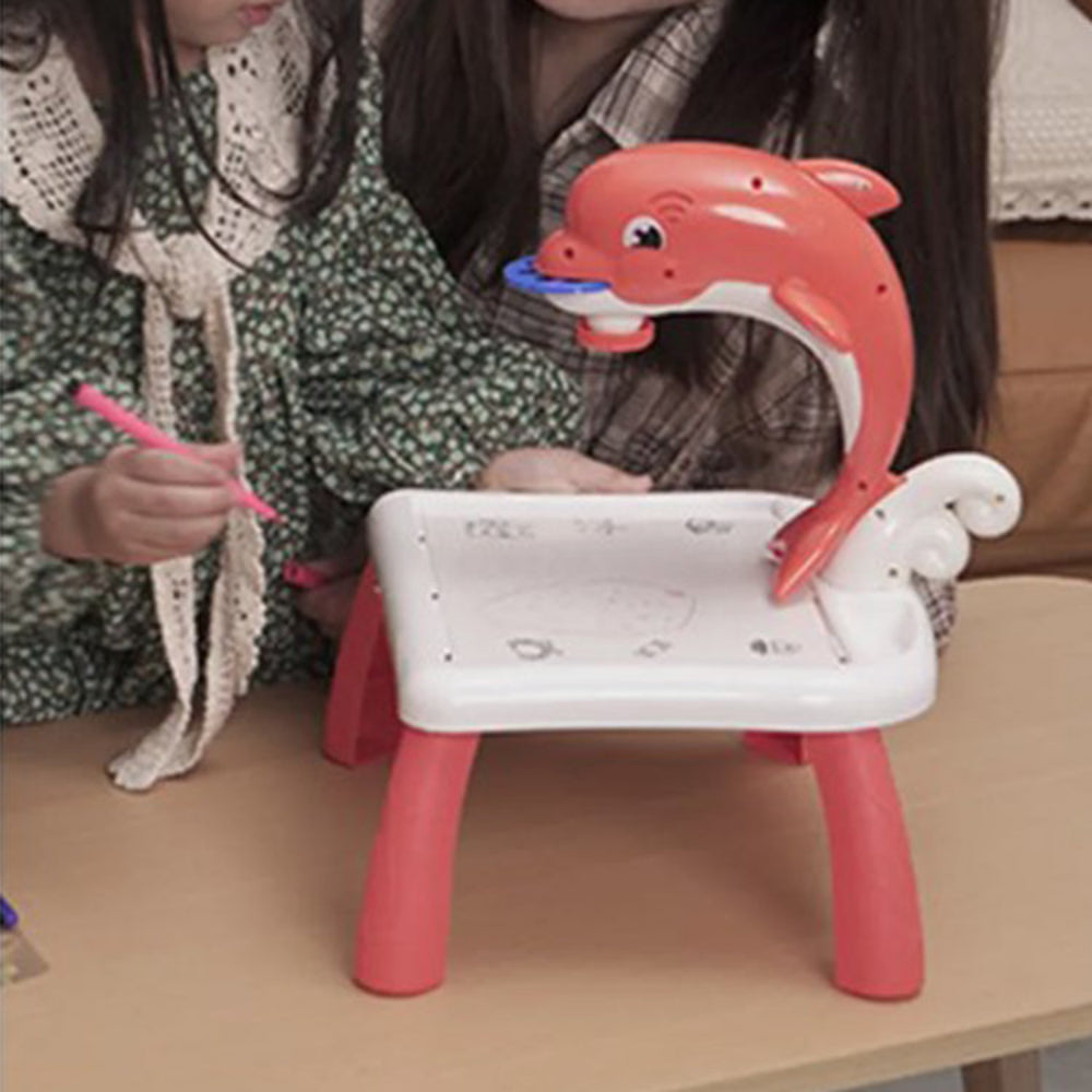 Kids Drawing Projector Table – LED Track & Draw Board | Dolphin Design | Educational Toy Ages 3+ Tristar Online
