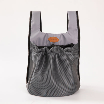 L Grey Hands-Free Pet Carrier Backpack for Small Dogs & Cats - Breathable Chest Pack for Outdoor Travel & Hiking Tristar Online