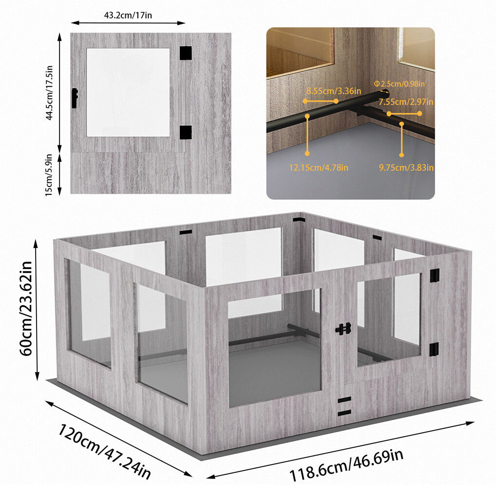 Large Dog Indoor Whelping Box, Tempered Glass & MDF Tristar Online