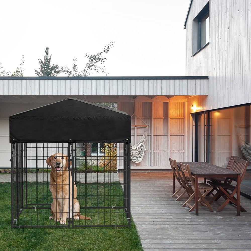 Large Outdoor Dog Kennel 250x120x165cm Pet Cage with Roof Tristar Online