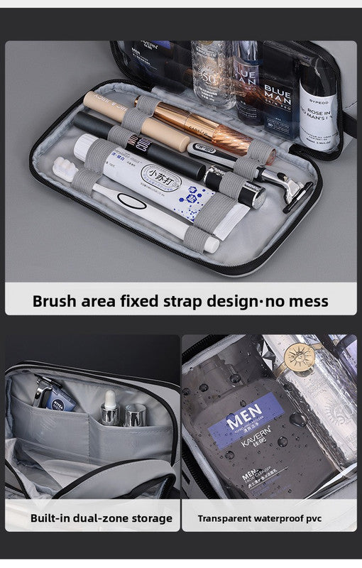 Large Waterproof Men's Toiletry Bag 3-Layer Travel Dopp Kit with Wet Dry Separation Portable Shower Organiser for Gym Business & Holiday Grey Tristar Online