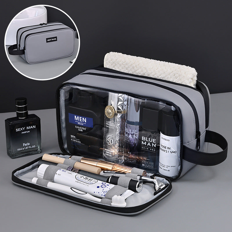 Large Waterproof Men's Toiletry Bag 3-Layer Travel Dopp Kit with Wet Dry Separation Portable Shower Organiser for Gym Business & Holiday Grey Tristar Online