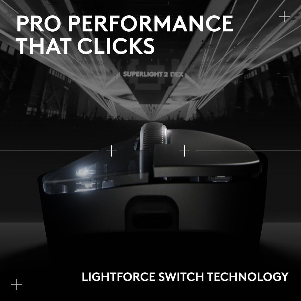 Logitech G PRO X Superlight 2 Wireless Gaming Mouse DEX Black