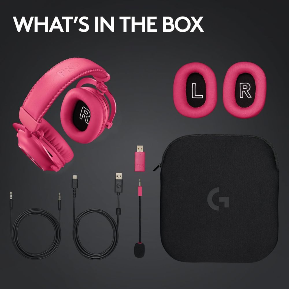 Logitech PRO X 2 Wireless Lightspeed Gaming Headset, Rose
