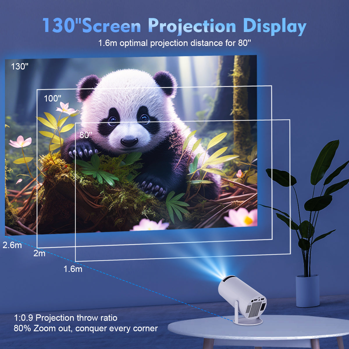 Magcubic HY300 Pro projector running Android 11 smart interface