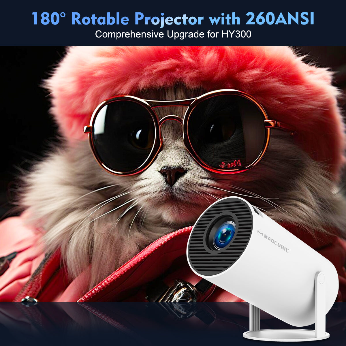 Magcubic HY300 Pro projector with Bluetooth 5.0 connectivity