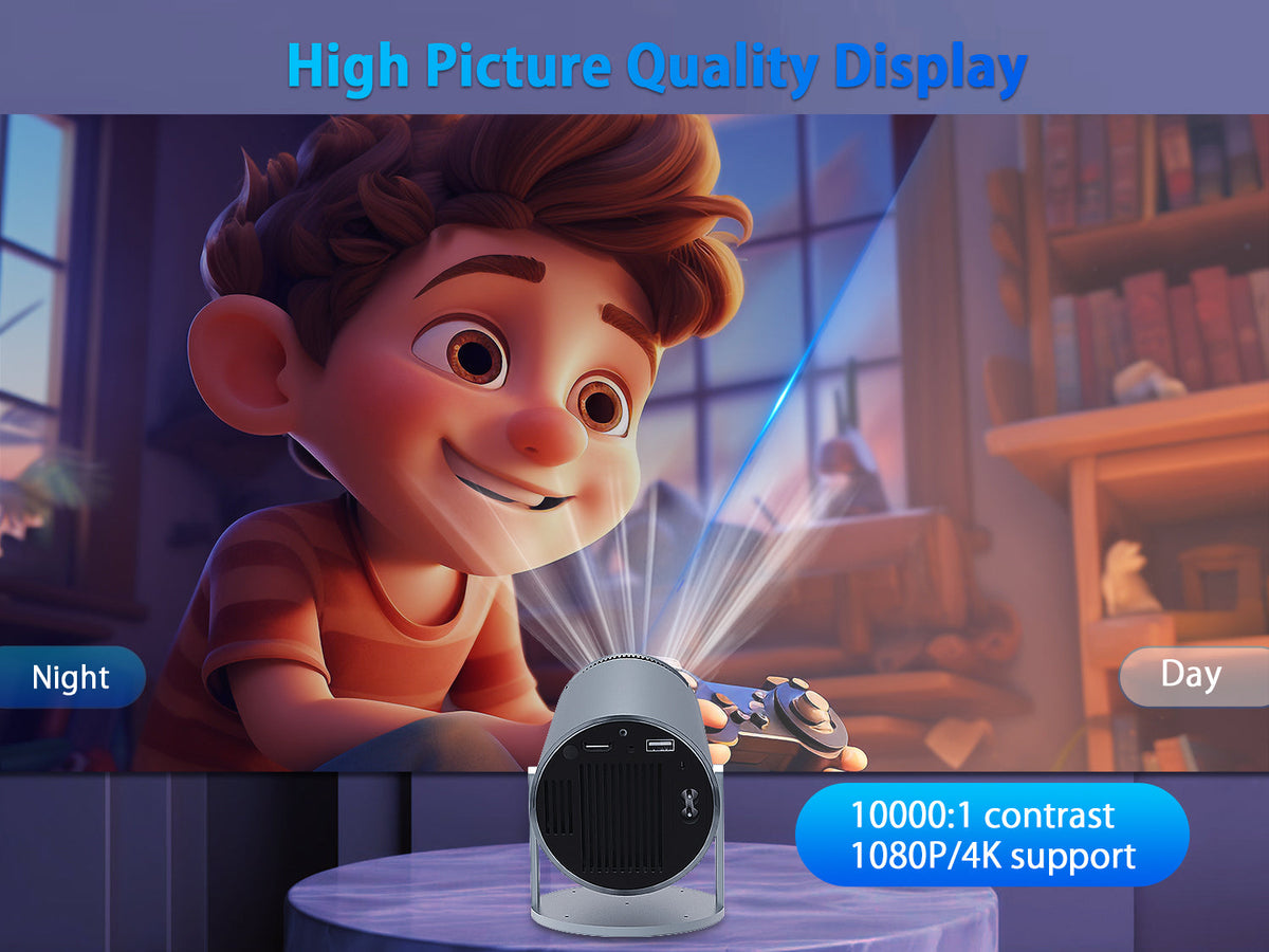 Magcubic HY300 Pro Portable 4K Decoding Projector - WiFi6, Android 11, Bluetooth 5.0 - Ultra-Sharp Imaging, Smart Connectivity, Superior Audio - Grey (Copy) Magcubic