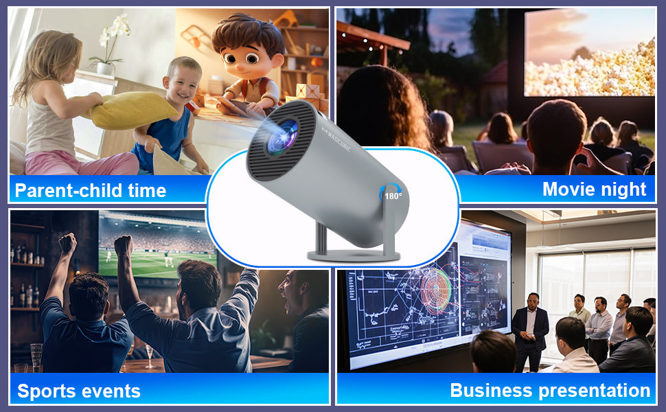 Magcubic HY300 Pro Portable 4K Decoding Projector - WiFi6, Android 11, Bluetooth 5.0 - Ultra-Sharp Imaging, Smart Connectivity, Superior Audio - Grey (Copy) Magcubic