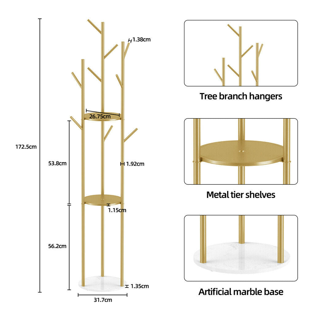 Marble & Metal Coat Rack Stand Heavy Duty Tristar Online