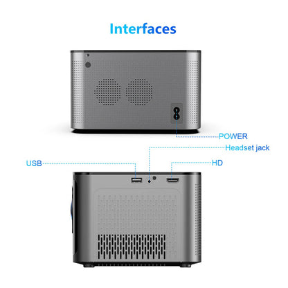 Front view of Magcubic HY350 Pro 580ANSI showing lens and ventilation grille

