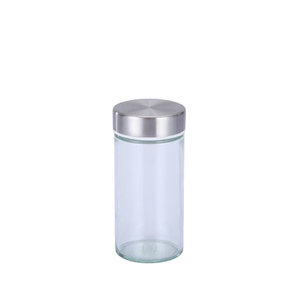 Modern stainless steel rounded corner rotating spice rack with 12 empty glass jars (88 ml each) Tristar Online